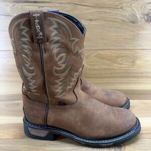 Tony Lama Work Boots TLX Mens 12 D Brown Waterproof Leather Soft Toe